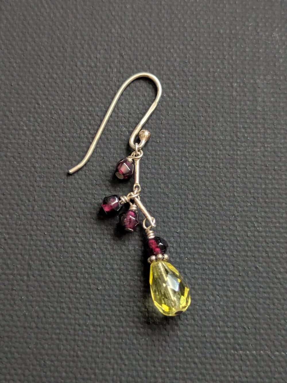 SINGLE Silpada Sterling Silver Garnet and Citrine Drop Earring